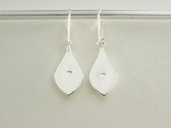 Zilveren druppelvormige oorbellen met roze parelmoer afbeelding 4