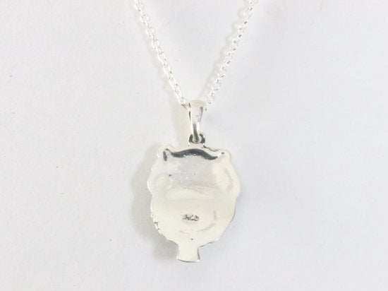 Zilveren uil hanger aan ketting afbeelding 3