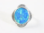 Bewerkte zilveren ring met Australische opaal afbeelding 4