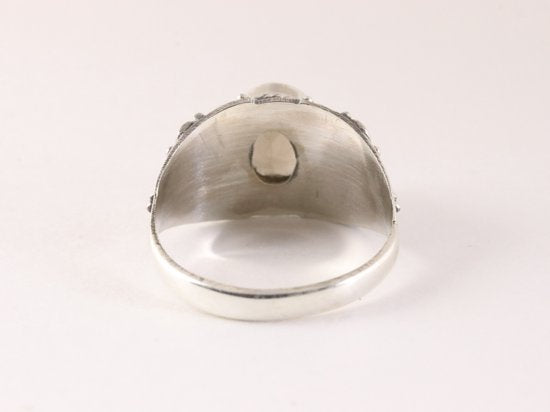 Bewerkte zilveren ring met rookkwarts afbeelding 3