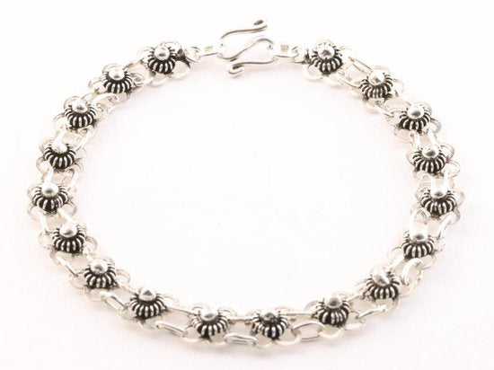 Fijn bewerkte zilveren schakelarmband afbeelding 1