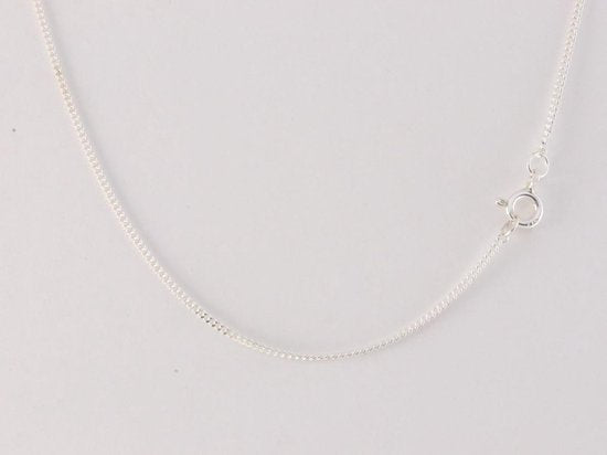 Fijne bewerkte zilveren hanger met witte parel aan ketting afbeelding 5