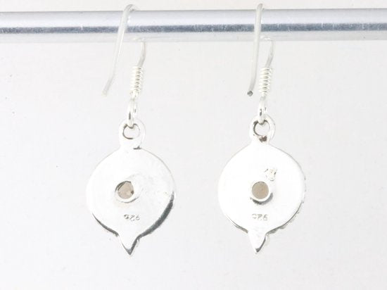 Fijne bewerkte ronde zilveren oorbellen met rookkwarts afbeelding 3