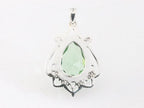 Bewerkte zilveren hanger met groene amethist afbeelding 3