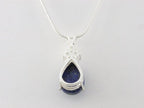 Zilveren hanger met lapis lazuli en witte topaas aan ketting afbeelding 3