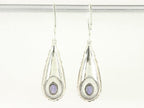 Bewerkte zilveren oorbellen met ioliet afbeelding 3