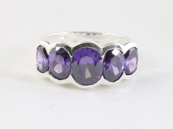 Zilveren ring met amethist afbeelding 4