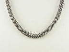 Brede gevlochten zilveren ketting - 56 cm. afbeelding 3