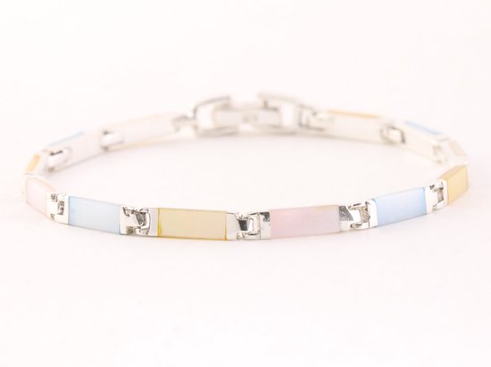 Zilveren armband met veelkleurige schelp afbeelding 1