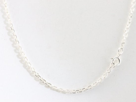 Druppelvormige zilveren hanger met brecciated mookaiet aan ketting afbeelding 5