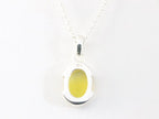 Fijne hoogglans zilveren hanger met gele agaat aan ketting afbeelding 3