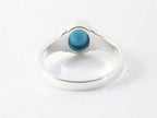 Fijne hoogglans zilveren ring met blauwe schelp afbeelding 3