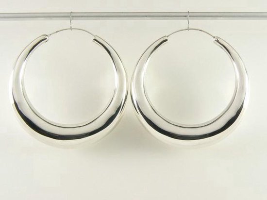 Grote zilveren oorringen afbeelding 1