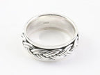 Zware zilveren geluksring met vlechtmotief afbeelding 2