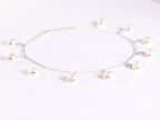 Zilveren enkelband met witte zoetwater parels afbeelding 2