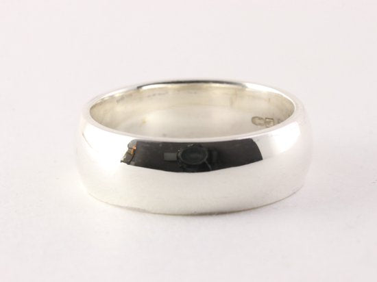 Zware gladde zilveren ring afbeelding 2