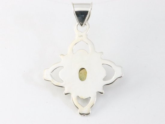 Traditionele bewerkte zilveren hanger met Ethiopische opaal afbeelding 3