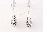 Opengewerkte druppelvormige zilveren oorbellen afbeelding 2