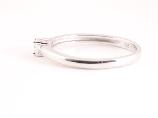 Fijne hoogglans zilveren ring met bergkristal afbeelding 2