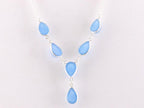 Zilveren ketting met blauwe chalcedoon afbeelding 2