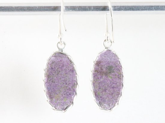 Zilveren oorbellen met purpuriet afbeelding 3