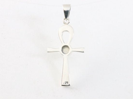 Fijne zilveren ankh hanger met labradoriet afbeelding 3
