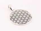 Zilveren levensbloem hanger aan ketting afbeelding 2