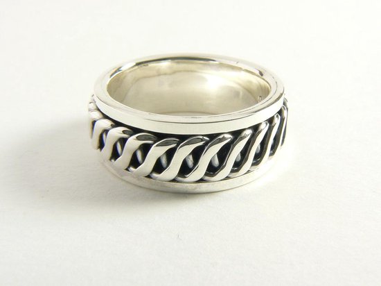 Zilveren geluksring met lusmotief afbeelding 1