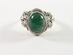 Bewerkte zilveren ring met jade afbeelding 4