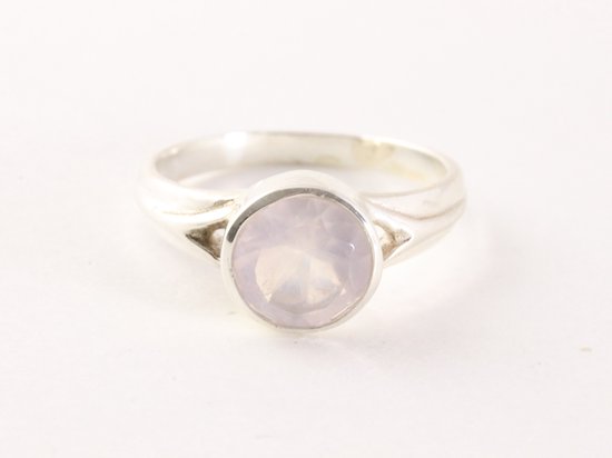 Zilveren ring met rozenkwarts afbeelding 4