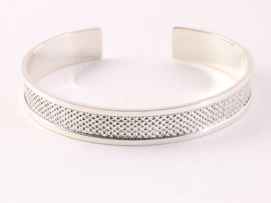 Zware fijn bewerkte zilveren klemarmband afbeelding 1