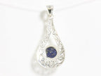 Opengewerkte zilveren hanger met lapis lazuli afbeelding 3