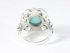 Opengewerkte zilveren ring met aqua chalcedoon afbeelding 3