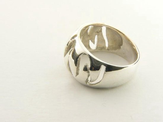 Opengewerkte zilveren ring afbeelding 3