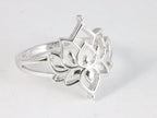 Opengewerkte zilveren lotus bloem ring afbeelding 1