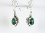 Bewerkte zilveren oorbellen met malachiet afbeelding 2