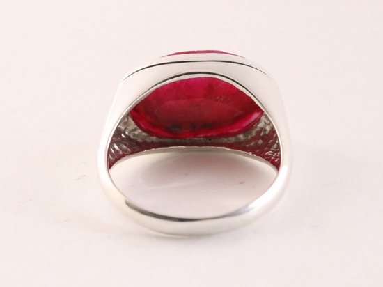 Zilveren ring met robijn afbeelding 3