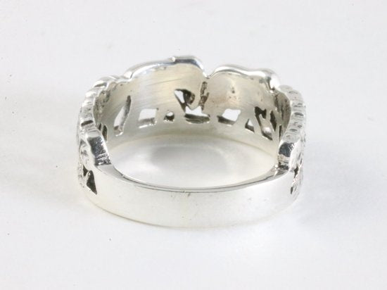 Zilveren ring met olifanten afbeelding 3