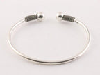 Zilveren klemarmband met bewerkte Balinese uiteinden afbeelding 1