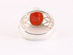 Opengewerkte zilveren ring met carneool afbeelding 3