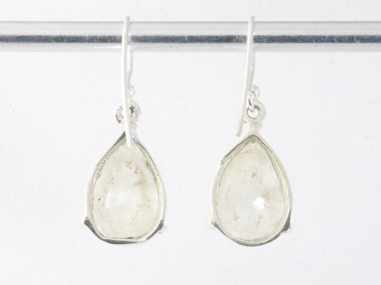 Zilveren oorbellen met regenboog maansteen afbeelding 3