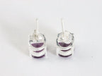 Zilveren oorstekers met amethist afbeelding 2