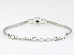 Traditionele zilveren snake armband met larimar afbeelding 3