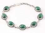 Bewerkte zilveren armband met malachiet afbeelding 1