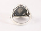 Bewerkte zilveren ring met abalone schelp afbeelding 3