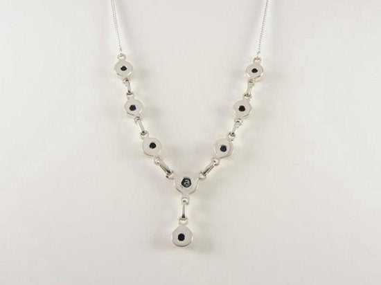 Fijne zilveren ketting met ioliet afbeelding 4