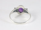 Fijne bewerkte zilveren ring met amethist afbeelding 3