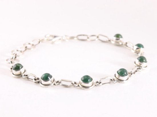 Fijne zilveren armband met jade afbeelding 2