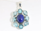 Zilveren hanger met lapis lazuli en blauwe topaas afbeelding 4