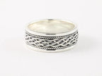 Zilveren ring met kabelpatronen afbeelding 1